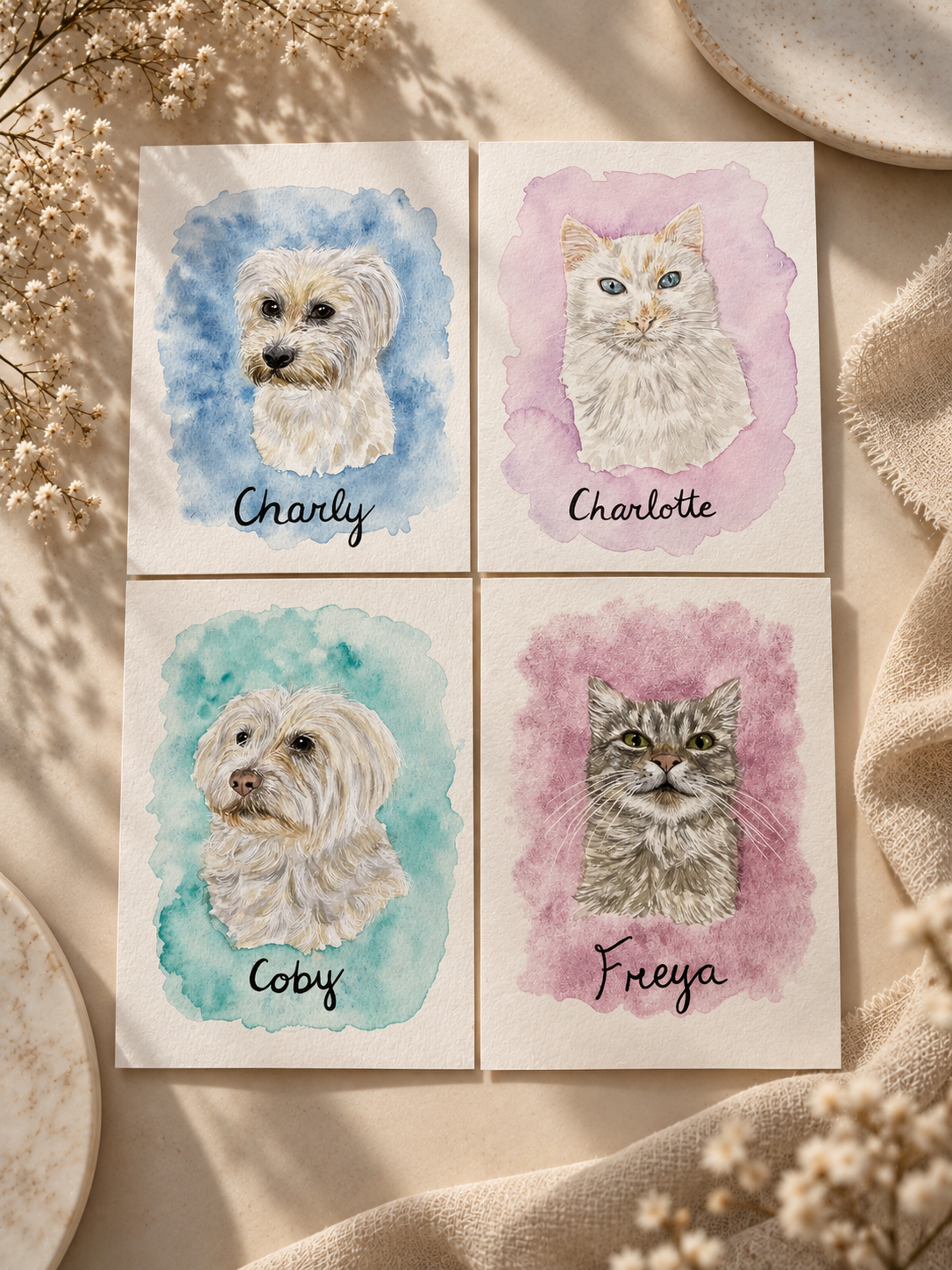 Mini Watercolour Pet Portraits