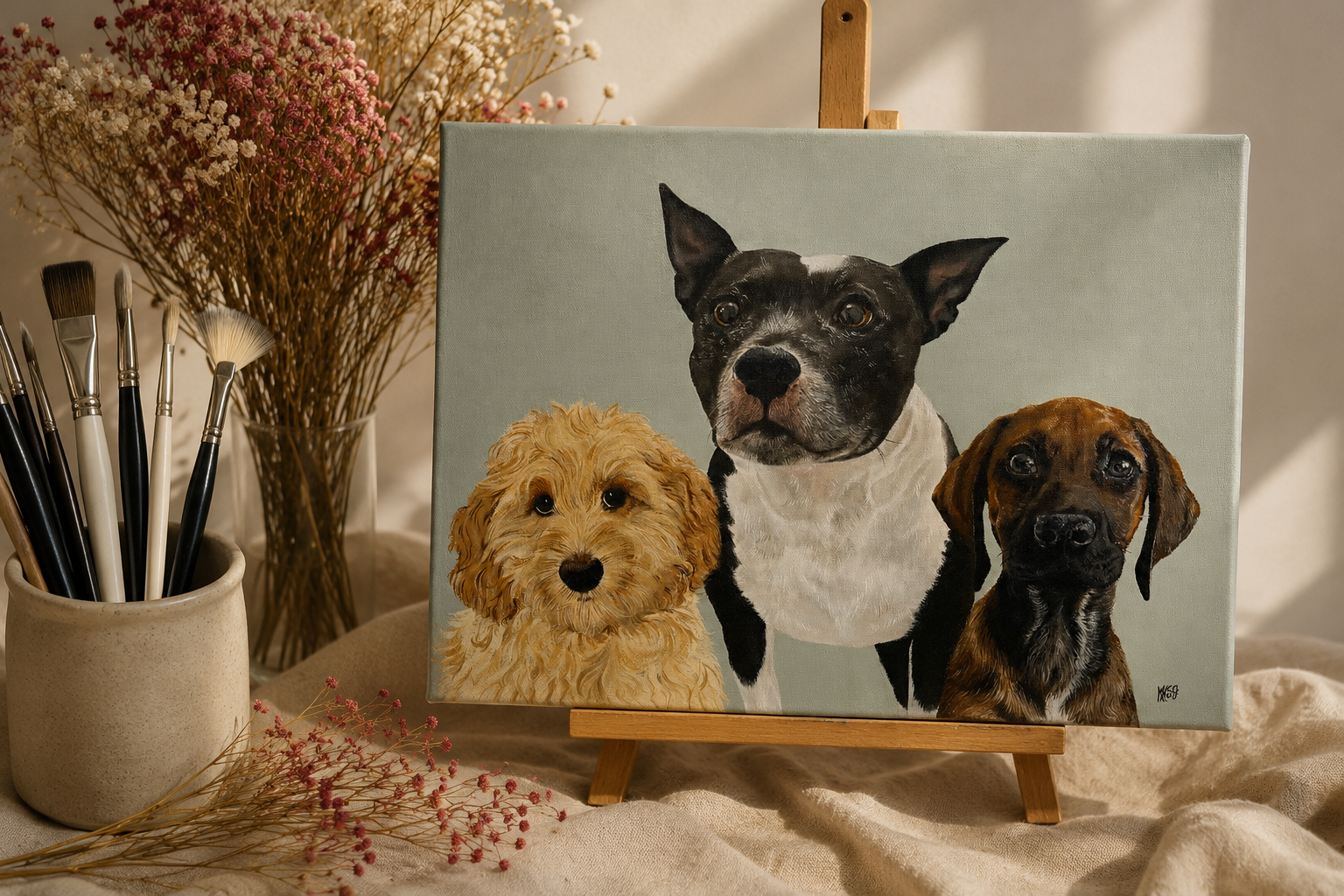 Personalised pet portrait commission